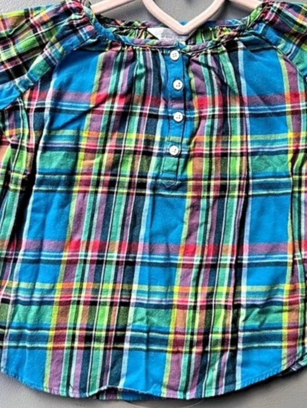 Ralph Lauren Girls multicolor Plaid Cotton Blouse Size 12 months